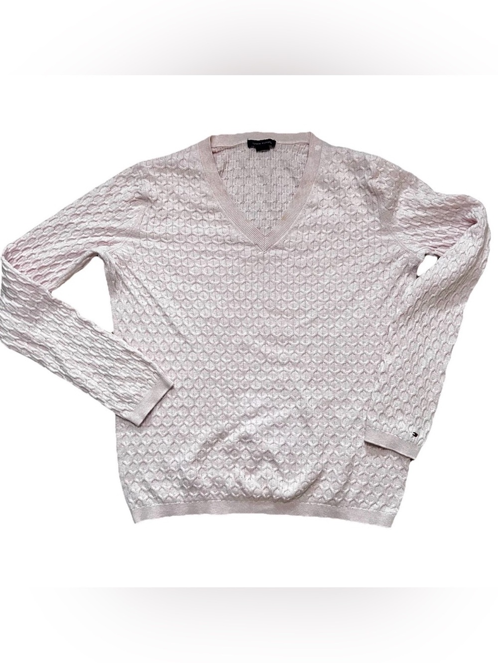 Tommy Hilfiger Elegant Light Pink V-Neck Sweater